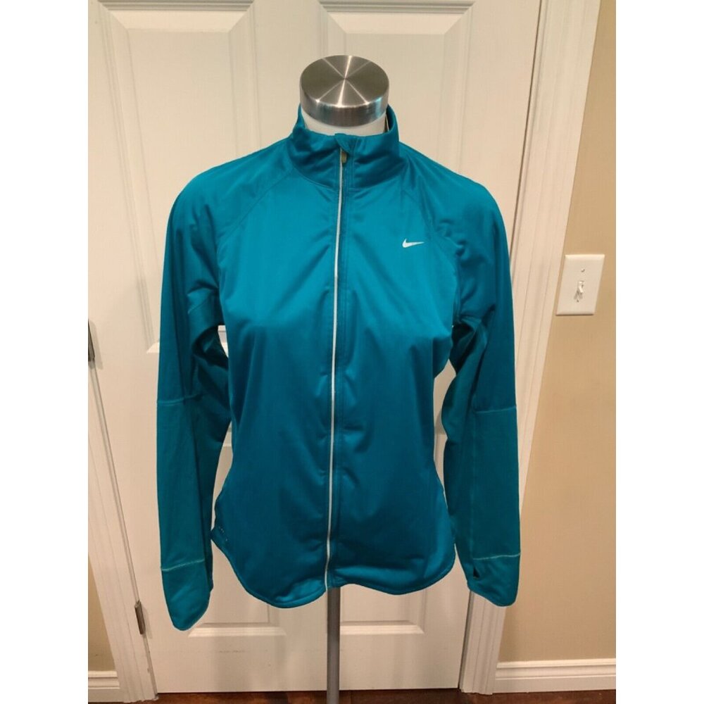 Nike - Nike Running Teal Blue Thin Zip-Up Jacket, Size Large